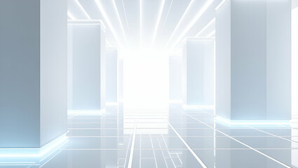 Obraz premium Futuristic Tile Patterns: Augmented Reality & Neon Grids Design