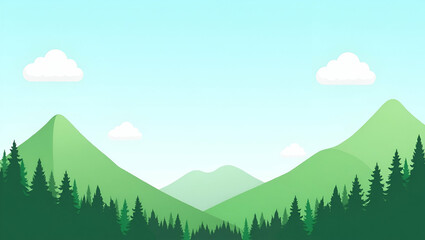 Green Mountains and Clear Sky Border for World Environment Day