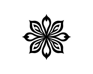 black and white flower