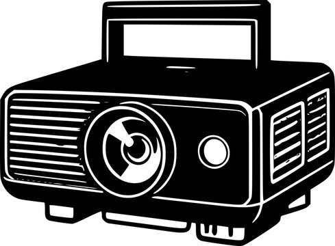 black and white projector graphic clip art preview