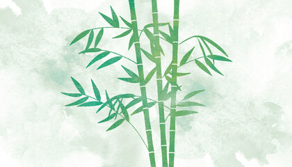 背景　イラスト　竹　緑