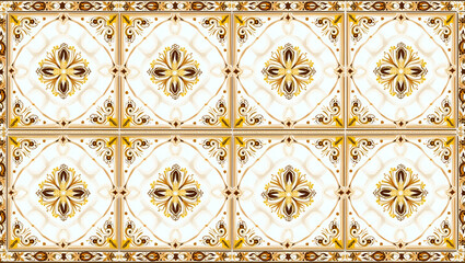 Obraz premium Create a Seamless Tile Pattern with Ornate Renaissance Floral Motifs and Elegant Borders
