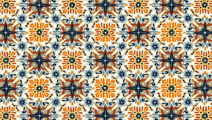 Incorporate Traditional Motifs and Regional Colors to Create Modern Seamless Ethnic Tile Patterns for Visual Branding Campaigns and Photo Stock Concepts