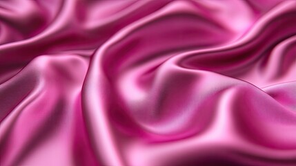 Obraz premium Closeup View of Draped Pink Silk Fabric Showing Soft Waves and Texture