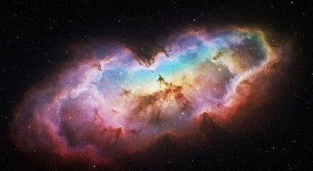Stunning nebula displays vibrant colors in deep space 