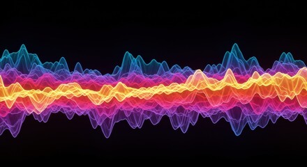 Visual representation of sound waves in vibrant colors 