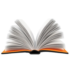 Open book pages knowledge learning education literature reading white pages orange cover,