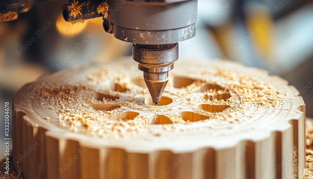 Poster cnc router carving intricate design in wood precision engineering meets craftsmanship