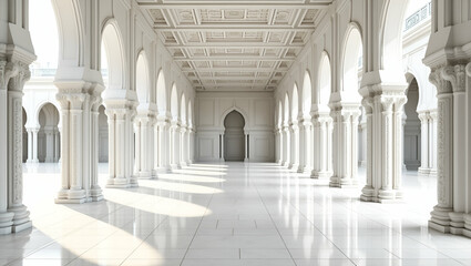 Fototapeta premium Develop seamless tile designs based on cultural architecture featuring detailed facades iconic columns and ample white space for modern style concept as Detailed facades and iconic columns from cultur