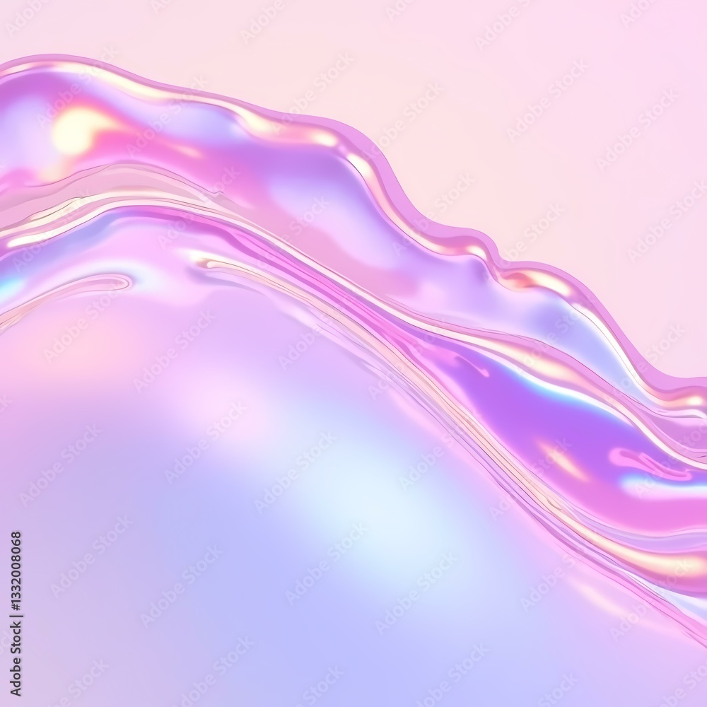 Poster delicate layers of white and pink merge gracefully, forming fluid curves that shimmer under soft lig