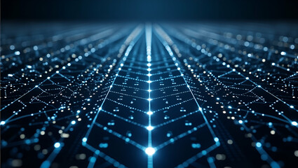 Futuristic Minimal Tile Concept: Symmetrical Parallelograms & Micro Circuit Dots in Photo Stock