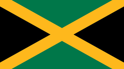 Jamaican flag with distinct colors representing culture and identity, waving proudly in the sunlight