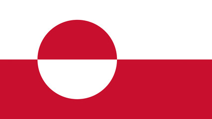 Flag of Greenland with bold red and white colors representing the northern territory and its cultural identity