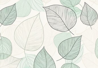 Obraz premium A modern hand-drawn line drawing features an abstract leaf design with a minimalist and trendy one-line floral pattern suitable for various applications