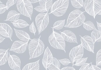 Fototapeta premium A modern hand-drawn line drawing featuring an abstract linear leaf design with a minimalist and trendy one-line floral pattern suitable for various applications