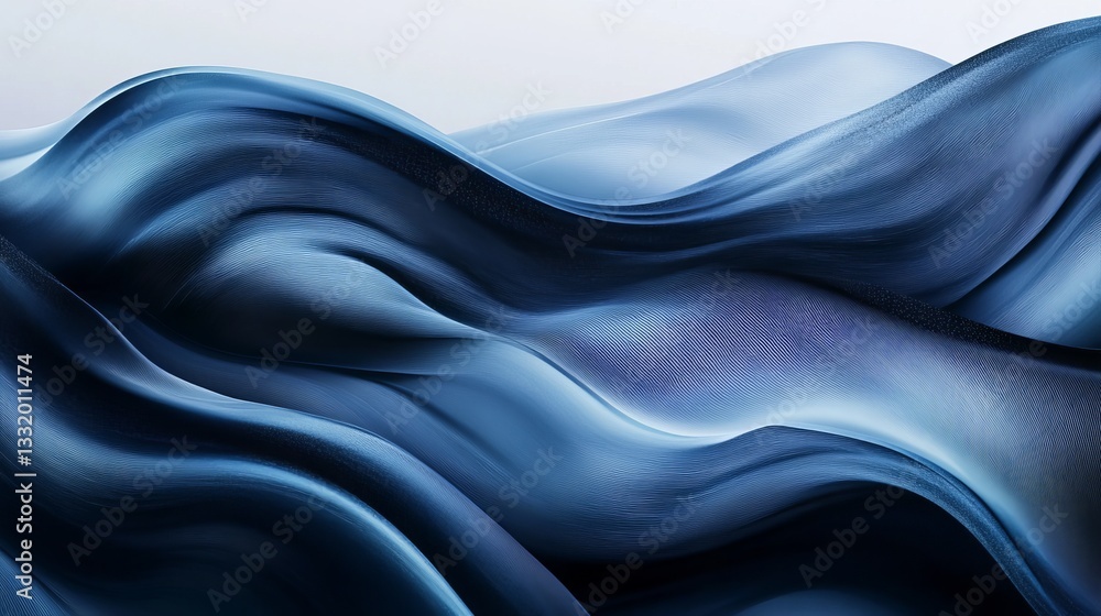 Poster abstract blue swirling waves elegant digital art background design texture pattern modern style smoo
