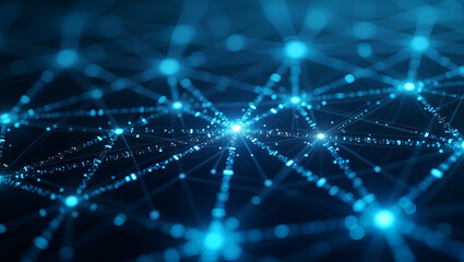 Seamless Flat Digital Network Pattern: Holographic Data Streams & Abstract Node Clusters in Intricate Lattice Design for Modern Cyber Aesthetics - Cute Vector Illustration for Smart Business