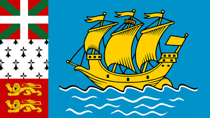 Historic ship depicted on a blue background with regional flags reflecting maritime heritage and cultural identity in a coastal setting