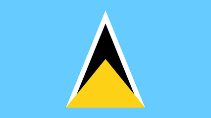Symbol of Saint Lucia featuring a blue background with a triangular design in black and yellow