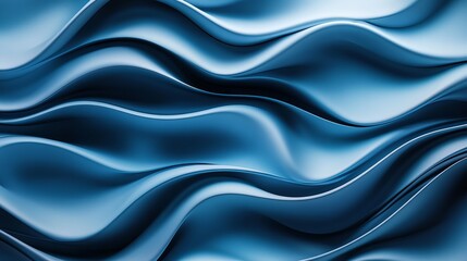 Obraz premium Abstract Blue Wave Background Smooth Elegant Design Modern Texture Fluid Dynamic Flowing Lines Swirling Curves Seamless Pattern Digital Illustration 