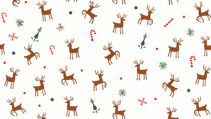 Playful Reindeer and Whimsical Snowflakes: Seamless Tile Pattern for Festive Holiday Decor