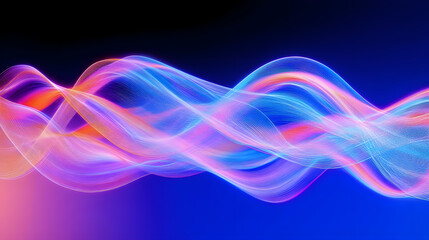 Medical Innovation concept. Scientific information represented as a High Tech Futuristic Flow Line waves. Abstract background. 3D render