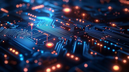 Obraz premium High-Tech Circuit Board Close-up