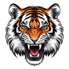 Predator's Gaze Striking Tiger Head Art in High Detail