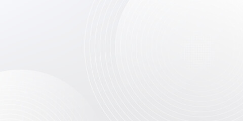 Abstract white glowing geometric lines on gray background. Modern shiny blue circle simple art design