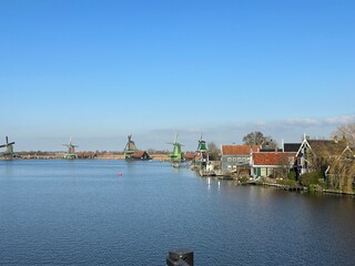 Naklejka premium Windmills Zaanse Schans, The Netherlands
