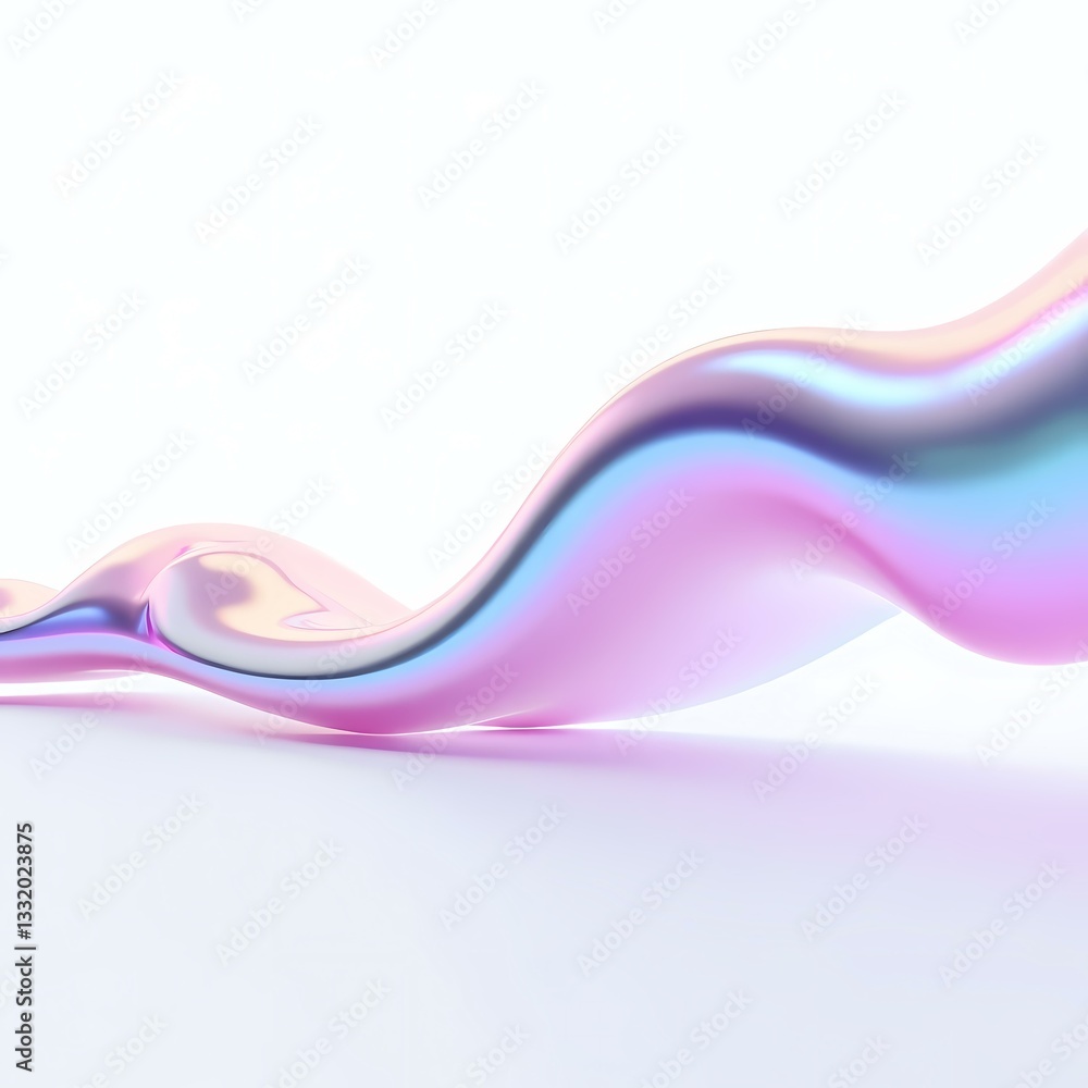 Poster delicate waves of soft pink and white intertwine, shimmering under gentle light. this flowing form c
