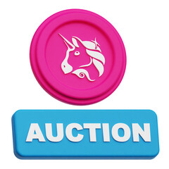 uniswap crypto token 3d icon isolated on the transparent background