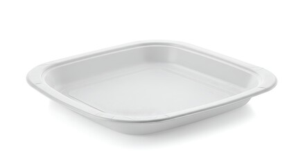 Disposable Square Plate White Eco Friendly Food Tray meal item ware dish shot party clean event     