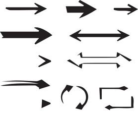 Arrow vector elements hand drawn arrows brush stroke curly arrow collection vector set