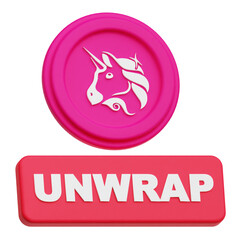 uniswap crypto token 3d icon isolated on the transparent background