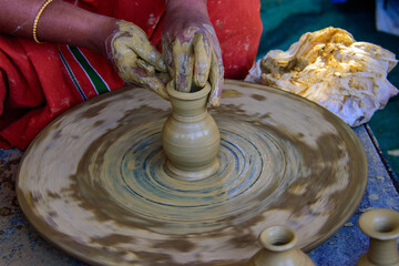 The art of making clay pot using traditional method