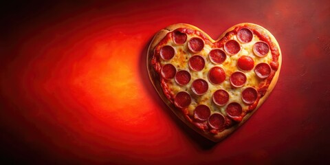Obraz premium Valentine's Day: A surreal, passionate AI-generated pizza heart ignites love.