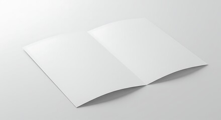 Blank White Paper Mockup Folded Leaflet Brochure Design Template 3d a4 page flyer clean empty sheet 
