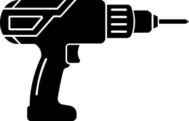 Drill machine icon.Electric screwdriver glyph icon. Symbol, logo illustration. Vector graphics.hand drill icon design, flat style icon collection.
