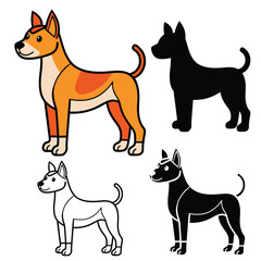 set of dogs vector