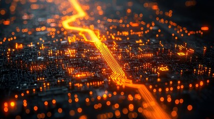 Fototapeta premium Glowing Circuit Board Network