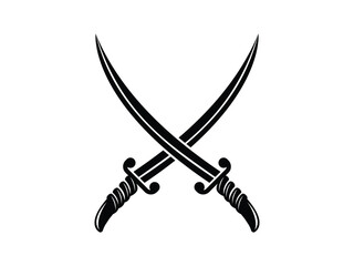 Black and White Crossed Swords Symbolizing Tradition and Valor