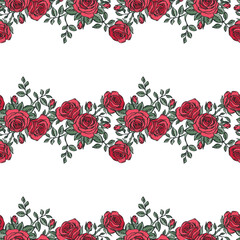 Roses seamless pattern background. Vector illustration.