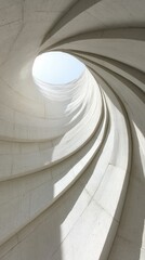 Fototapeta premium Swirling concrete spiral skylight architectural design
