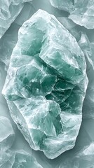 Green gemstone, textured surface, close-up