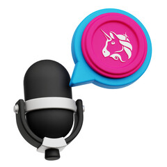 uniswap crypto token 3d icon isolated on the transparent background