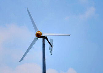 Small Wind turbine. Renewable energy concept.