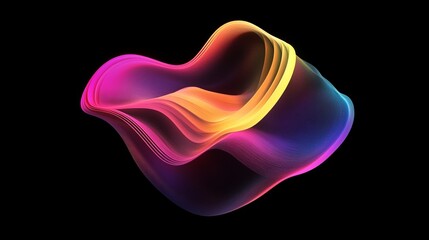 Abstract Colorful Swirling Waves Digital Art Background Design Modern Gradient Vibrant Pink Purple Yellow Hues Smooth Flowing Lines Elegant Artistic  