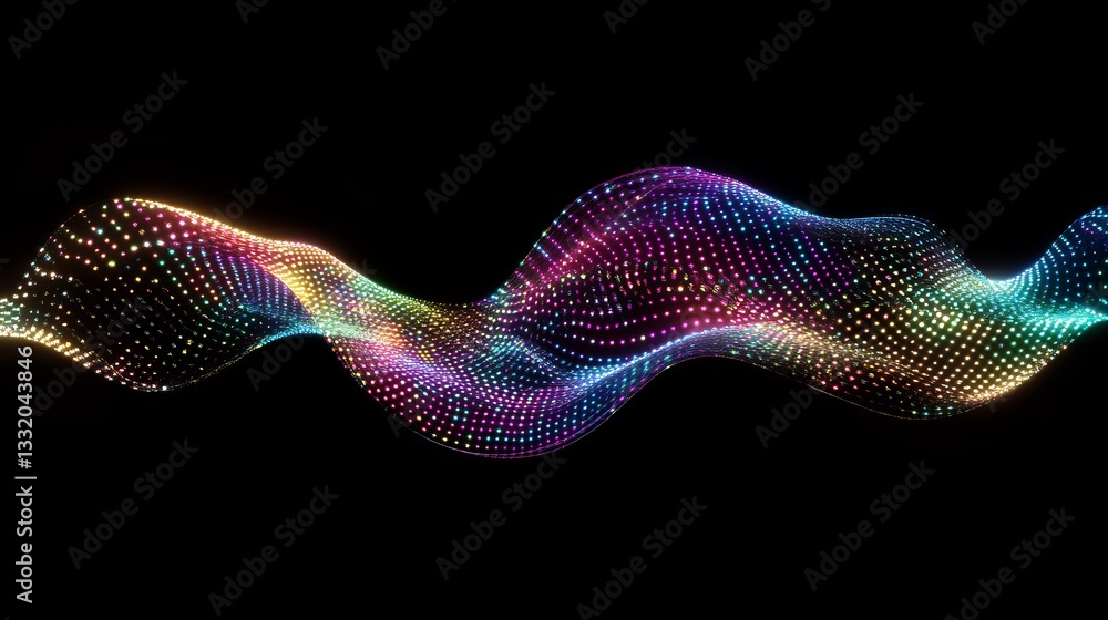Poster abstract colorful flowing wave digital art design rainbow particle background modern futuristic tech