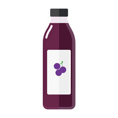 Grape Juice Bottle with Label and Purple Liquid
